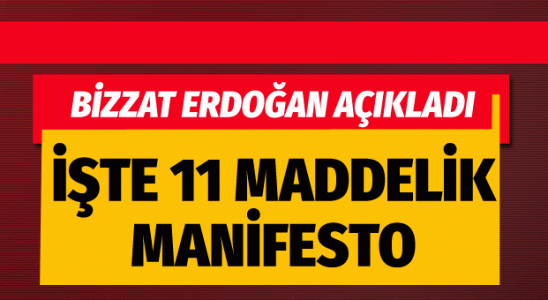 Erdoğan Ak Parti'nin 11 maddelik tercih manifestosuna söyledi